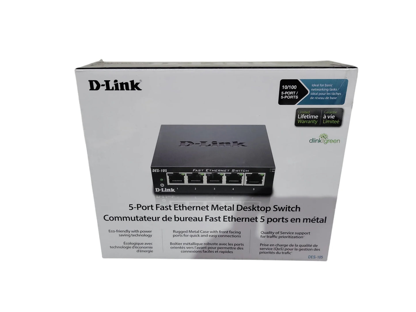 D-Link DES-105 5-Port Fast Ethernet Unmanaged Desktop Switch