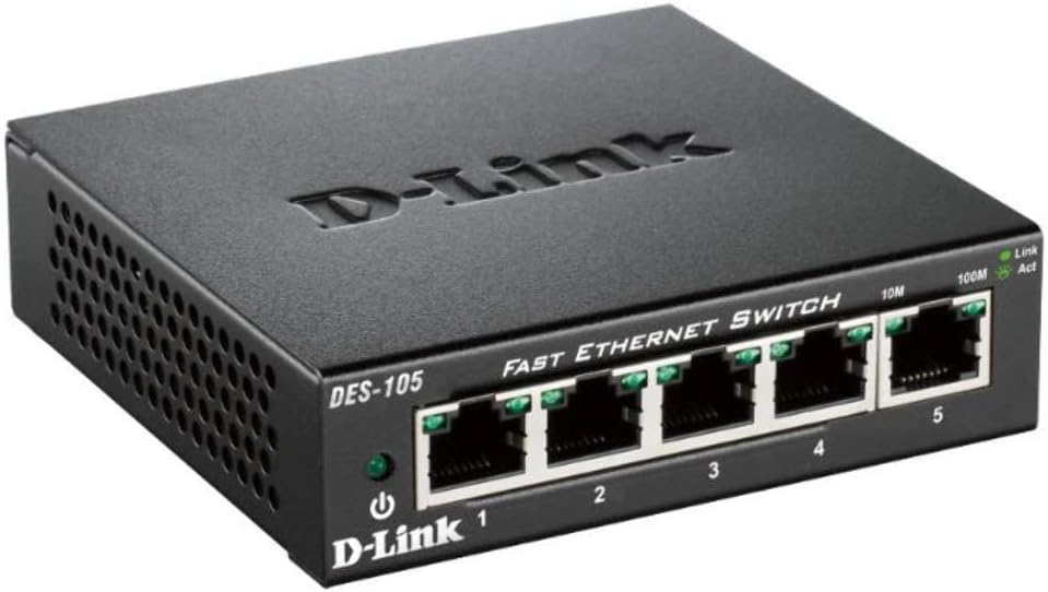 D-Link DES-105 5-Port Fast Ethernet Unmanaged Desktop Switch
