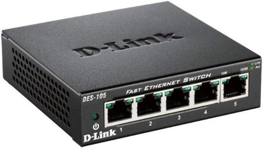 D-Link DES-105 5-Port Fast Ethernet Unmanaged Desktop Switch