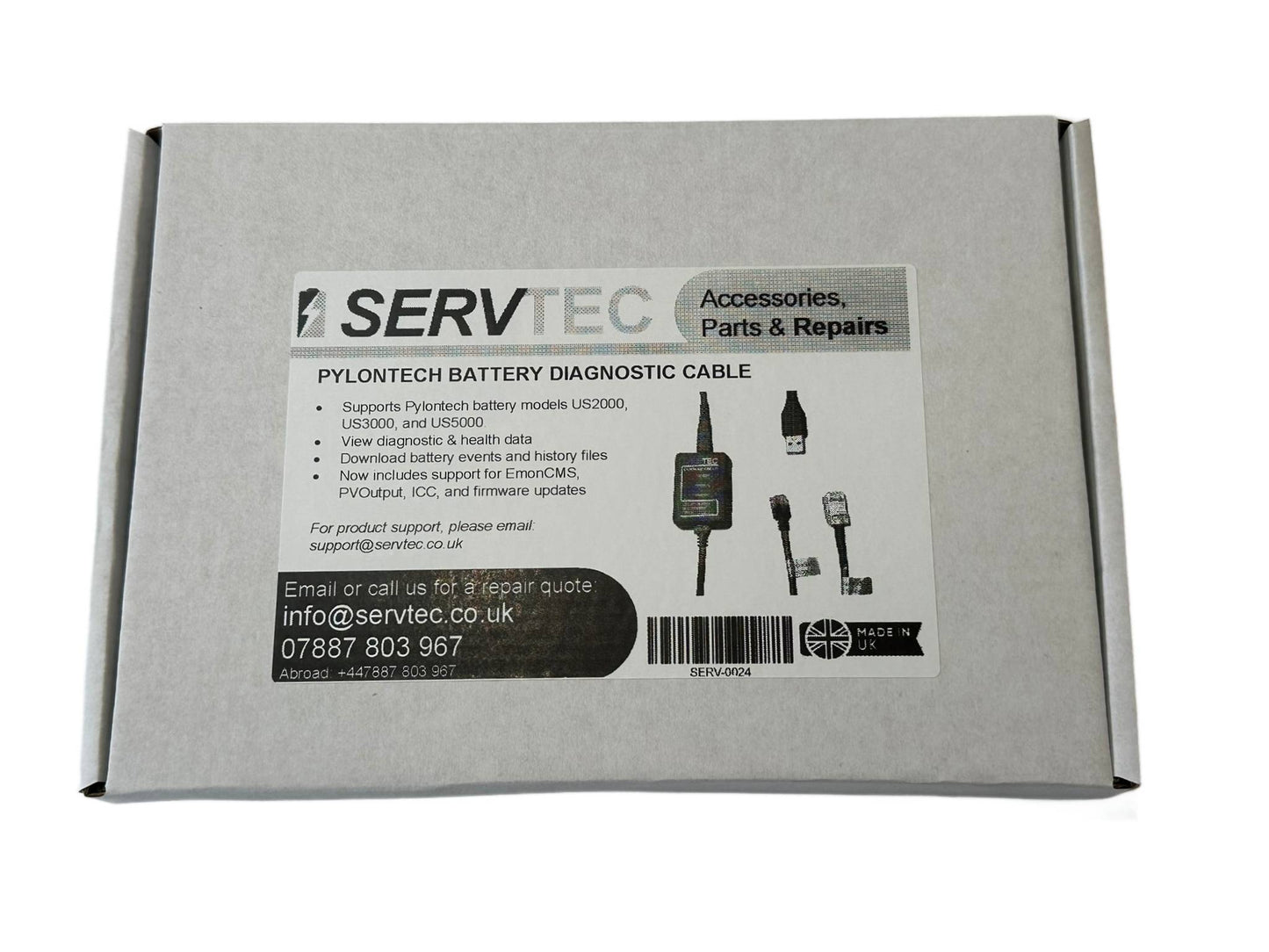 SERVTEC USB Diagnostic Cable for Pylontech Battery BMS