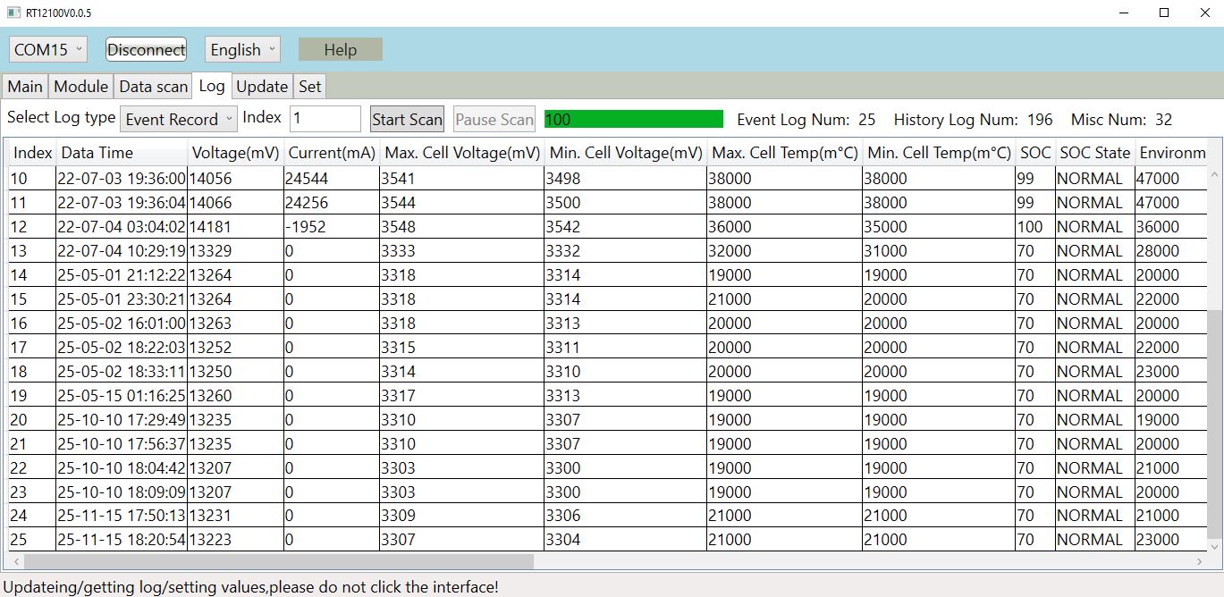USB Diagnostic Cable for Pylontech RT12100 Battery