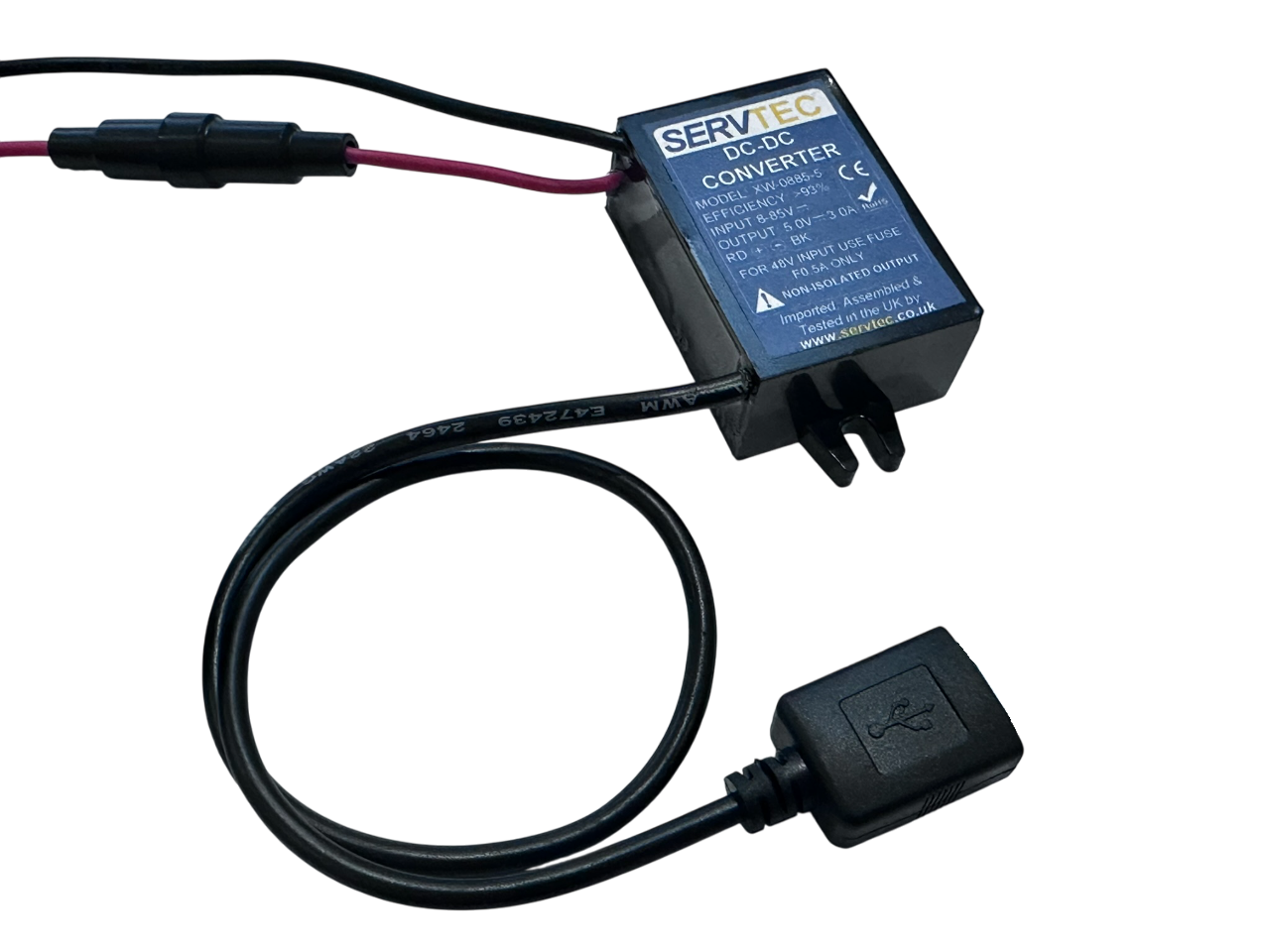 48V to 5V 3A DC-DC Converter | USB Power Supply for Raspberry Pi, Serial Device, Home Assistant | Inverter Battery Input Compatible 8-85V Input