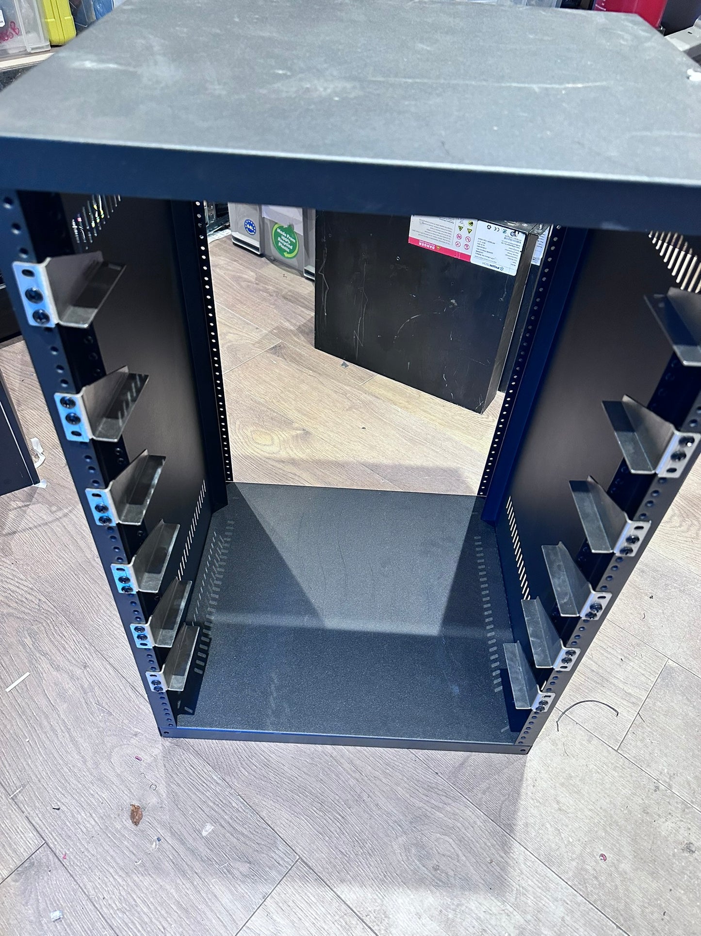 1U Short Shelf / Rear 19" Rack Mount Support Kit for Pylontech Battery – 45, 90 mm Deep, Stainless Steel