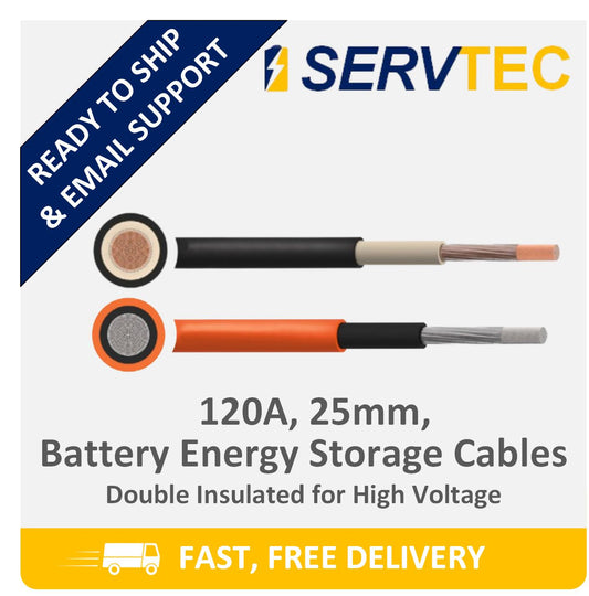 120A 25mm² DC Power Cable for 48V DC Battery System
